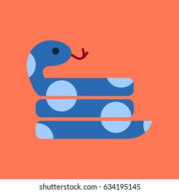 flat icon on background reptile snake