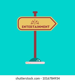 flat icon on background sign entertainment