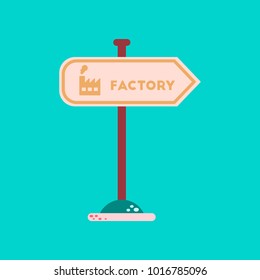 flat icon on background sign factory