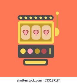 flat icon on background slot machine