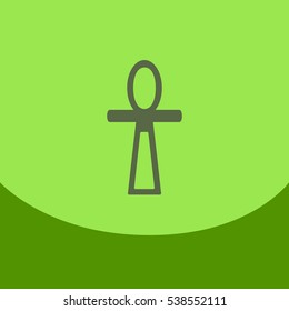 Flat icon on blue square Arabic traditional sign Egyptian Ankh