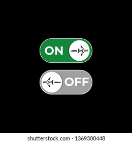 Flat icon On and Off Toggle switch button with airplane concept vector format