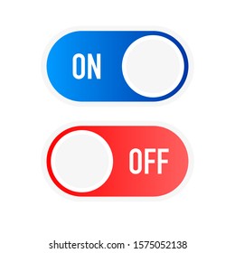Flat icon On and Off Toggle switch button vector format.