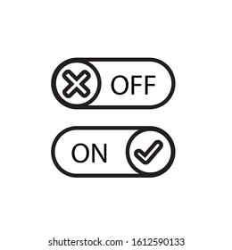 Flat icon On and Off Toggle switch button vector format