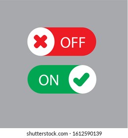 Flat icon On and Off Toggle switch button vector format
