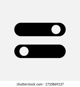 Flat icon on and off Toggle switch button. Vector design