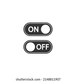 Flat icon On and Off Toggle switch button vector format flat sign