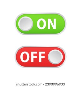 Flat icon On and Off Toggle switch button vector format. Slider on and off buttons. Vector illustration