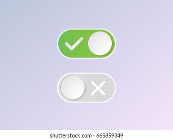 Flat icon On and Off Toggle switch button vector format