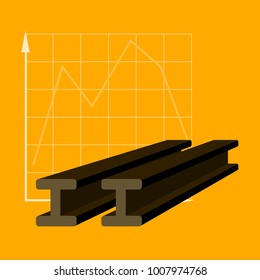 flat icon on stylish background Falling graph