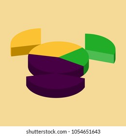 flat icon on stylish background Pie chart
