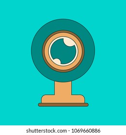 flat icon on stylish background computer Webcam