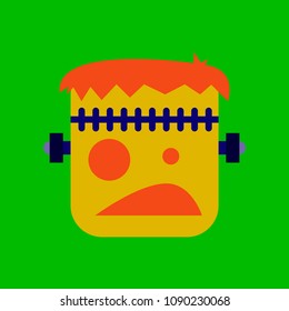 flat icon on stylish background halloween monster