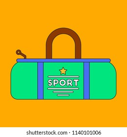 flat icon on stylish background, Sports bag