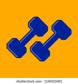 flat icon on stylish background dumbbells