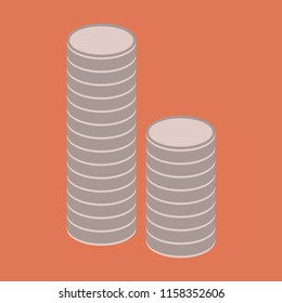 flat icon on stylish background Stacks of coins
