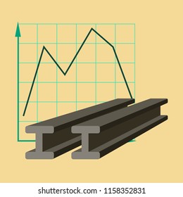 flat icon on stylish background Falling graph