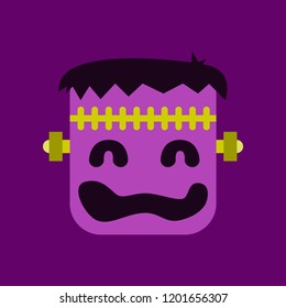 flat icon on stylish background halloween monster