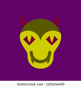 flat icon on stylish background halloween monster