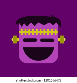 flat icon on stylish background halloween monster