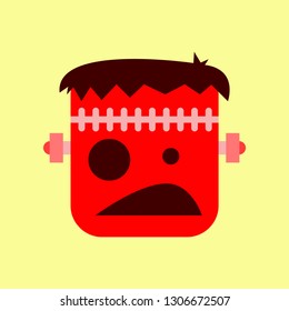 flat icon on stylish background halloween monster