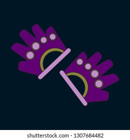 flat icon on stylish background Gloves for the gym