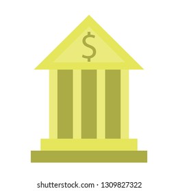 flat icon on stylish background business bank building