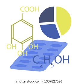 flat icon on stylish background Medical infographics