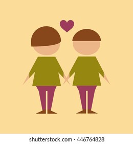 flat icon on stylish background gay lovers