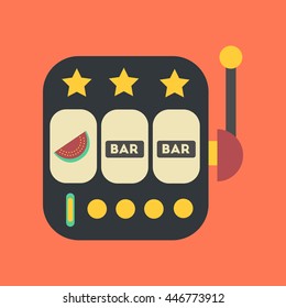 flat icon on stylish background slot machine