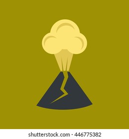 flat icon on stylish background volcano erupting