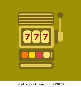 flat icon on stylish background slot machine