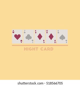 flat icon on stylish background high card