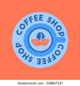 flat icon on stylish background Coffee shop logo