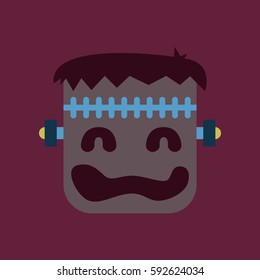 flat icon on stylish background halloween monster