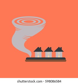 flat icon on stylish background disaster tornado