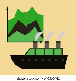 flat icon on stylish background Cruise ship Infographic