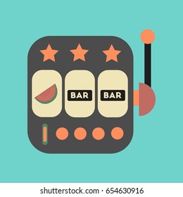 flat icon on stylish background slot machine