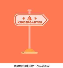 flat icon on stylish background sign kindergarten
