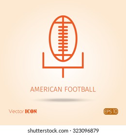 Flat icon on the theme of American football. 