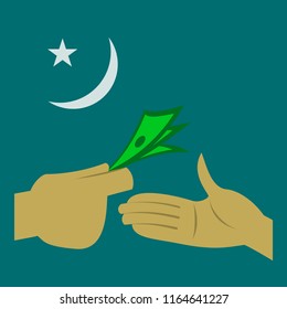 flat icon on theme Arabic business transfer of money