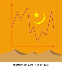 flat icon on theme Arabic business desert weather