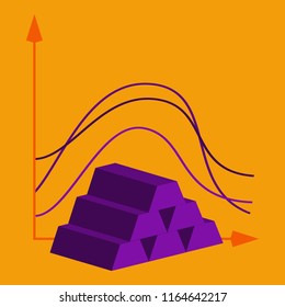 flat icon on theme Arabic business bar chart