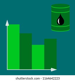 flat icon on theme Arabic business oil chart