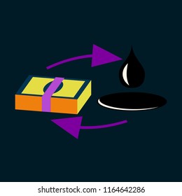 flat icon on theme Arabic business sale of oil