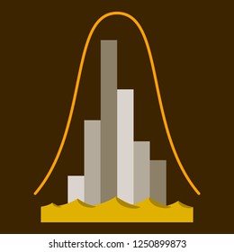 flat icon on theme Arabic business economic schedule