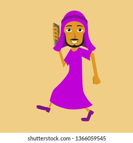 flat icon on theme Arabic business Muslim businessman