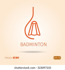 Flat icon on the theme of Badminton. Summer sport. 