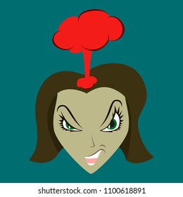 flat icon on theme evil women