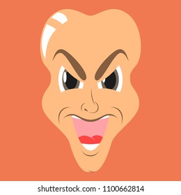 flat icon on theme evil face